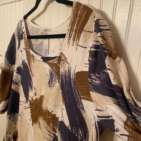 Cristina Vergani Linen Blend Loose Fitting Large Dress - Picture 3 of 10